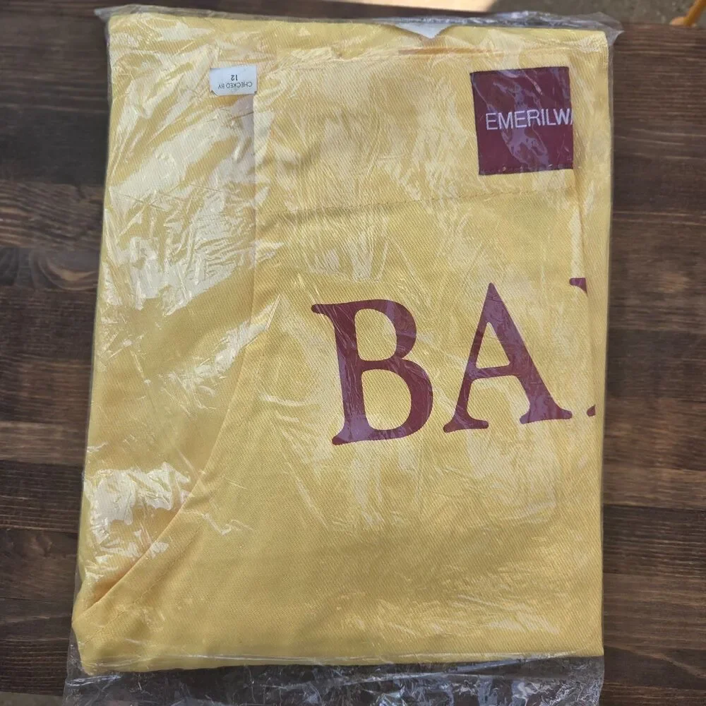 BAM! Emerilware Yellow Butcher Apron 100% Cotton Made in USA New